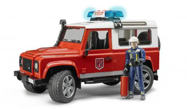 Bruder Land Rover Defender St.Wagon palokunta-ajoneuvo palomiehellä