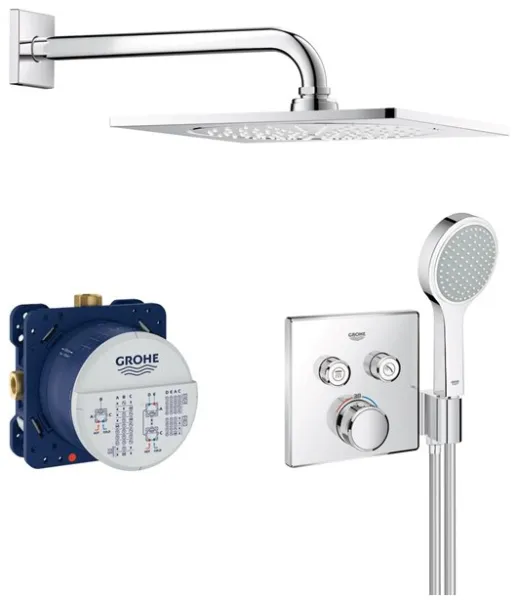Grohe Grohtherm SmartControl -suihkusarja, jossa on sadesuihku, kromi