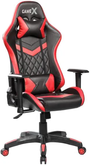 GameX GameX Lopez keinonahka musta/punainen 70x65x134cm