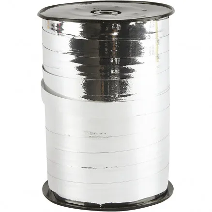 Lahjanauha, metallinen hopea, L: 10 mm, kiiltävä, 250 m/ 1 rll.