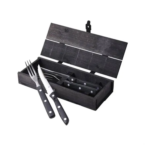 Gense Old farmer pihvi-/grilliaterimet 4 osaa - Musta/teräs