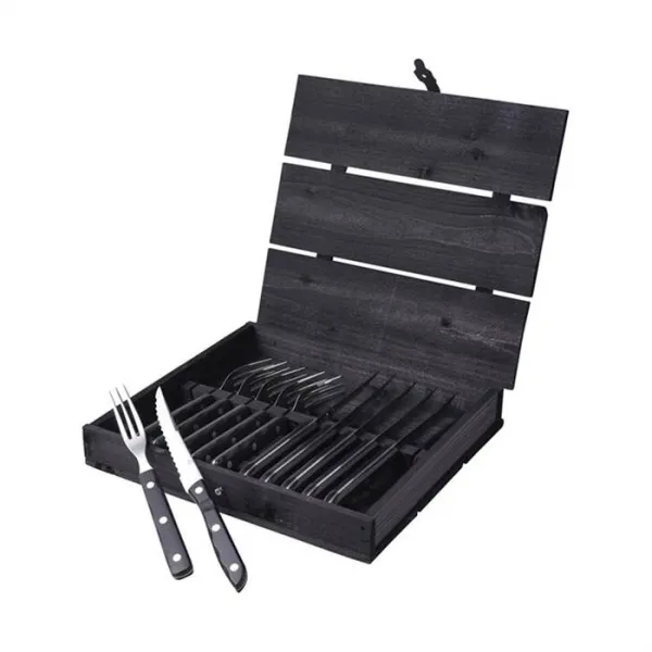Gense Old Farmer pihvi-/grilliaterimet 12 osaa - Musta/teräs