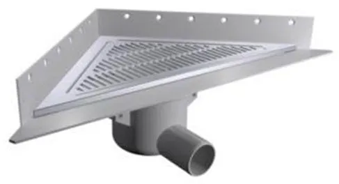 Purus Corner lattiakaivopaketti Ø50 mm vaakasuora liitäntä