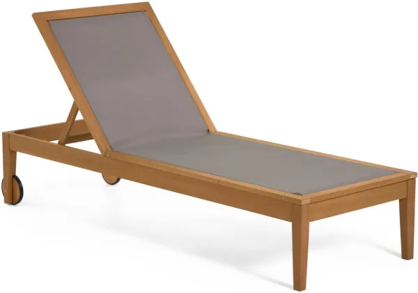 Caterin, Ulkokäyttöön tarkoitettu aurinkotuoli, harmaa, massiivipuuta