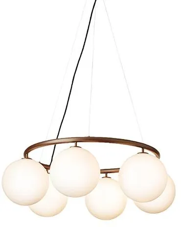 Nuura Miira 6 Circular Kattokruunu Tumma Pronssi/Opal Valkoinen