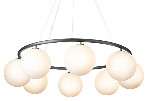 Nuura Miira 8 Circular Kattokruunu Rock Grey/Opal Valkoinen