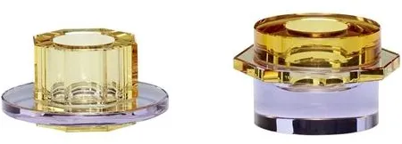 Hübsch Kiosk Kynttilänjalat Meripihka/Violetti 2 kpl