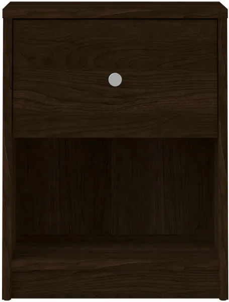 TVILUM May yöpöytä - ruskea puu, 1 laatikko ja 1 lokero