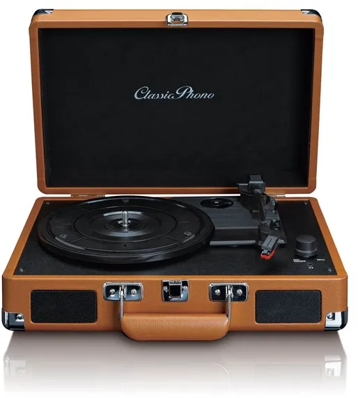 Lenco PHONO TT-10BN - Matkalaukku Levysoitin kaiuttimilla - Ruskea - Levysoitin Ruskea