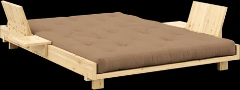 Karup Design Social Vuodesohva 2 Selkätuella, Sivupöydillä ja Patjalla 140x200 Mocca/Kirkaslakattu