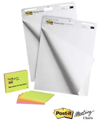 3M Post-it Super Sticky - Fläppitaulu - 635 x 762 mm - 30 arkkia (2 pakkauksessa)